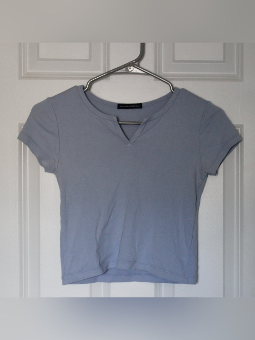 BRANDY MELVILLE Ashlyn light blue crop top